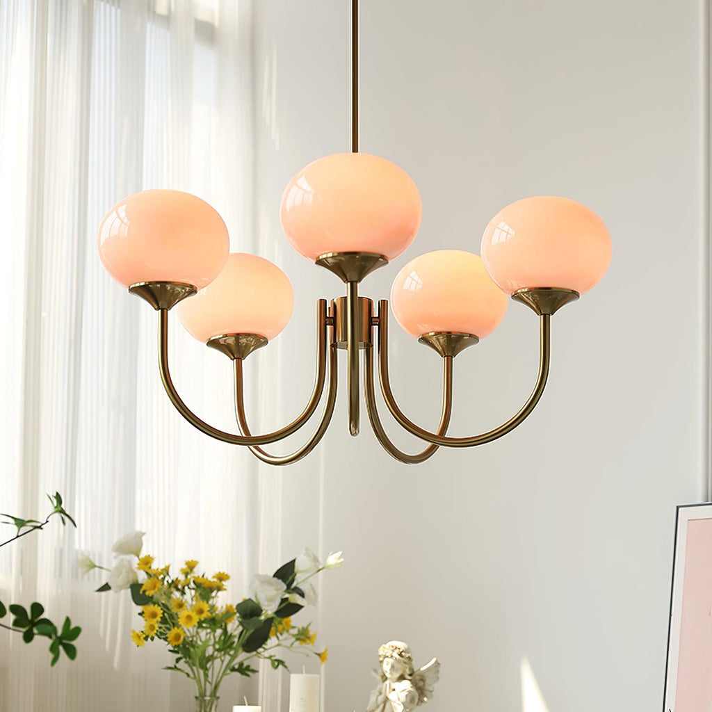 Aurielle Marshmallow Modern Chandelier — Rounded Silhouette, Warm Ambient Glow