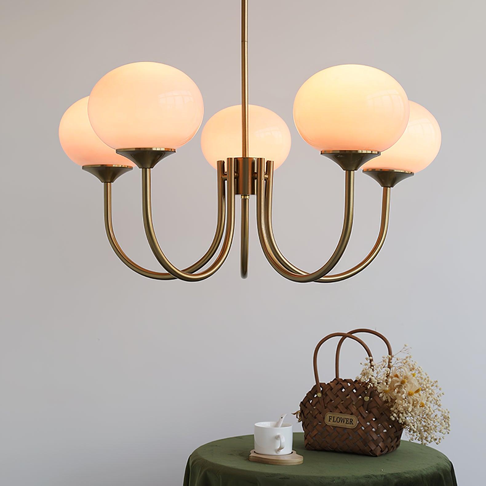 Aurielle Marshmallow Modern Chandelier — Rounded Silhouette, Warm Ambient Glow