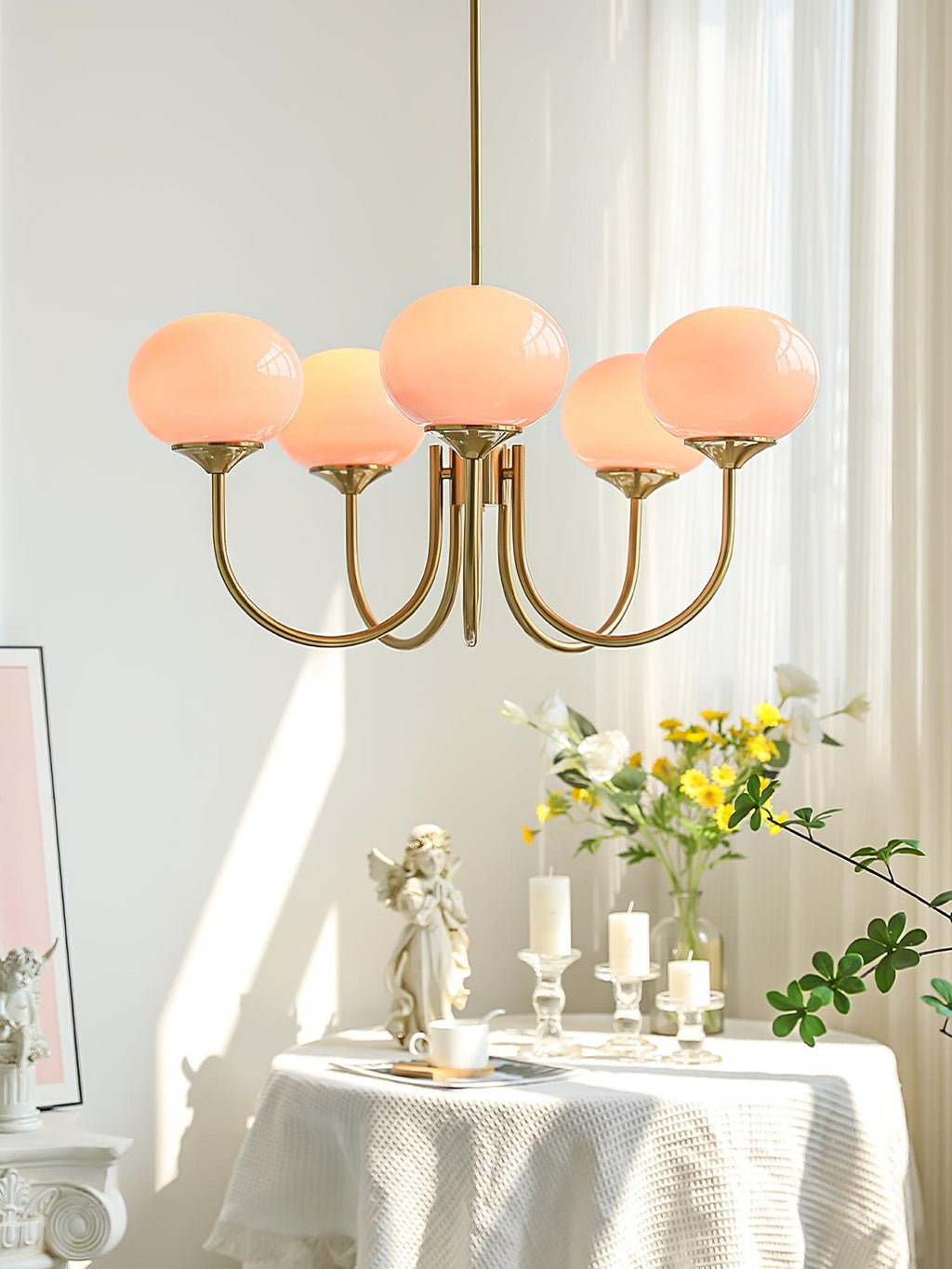 Aurielle Marshmallow Modern Chandelier — Rounded Silhouette, Warm Ambient Glow