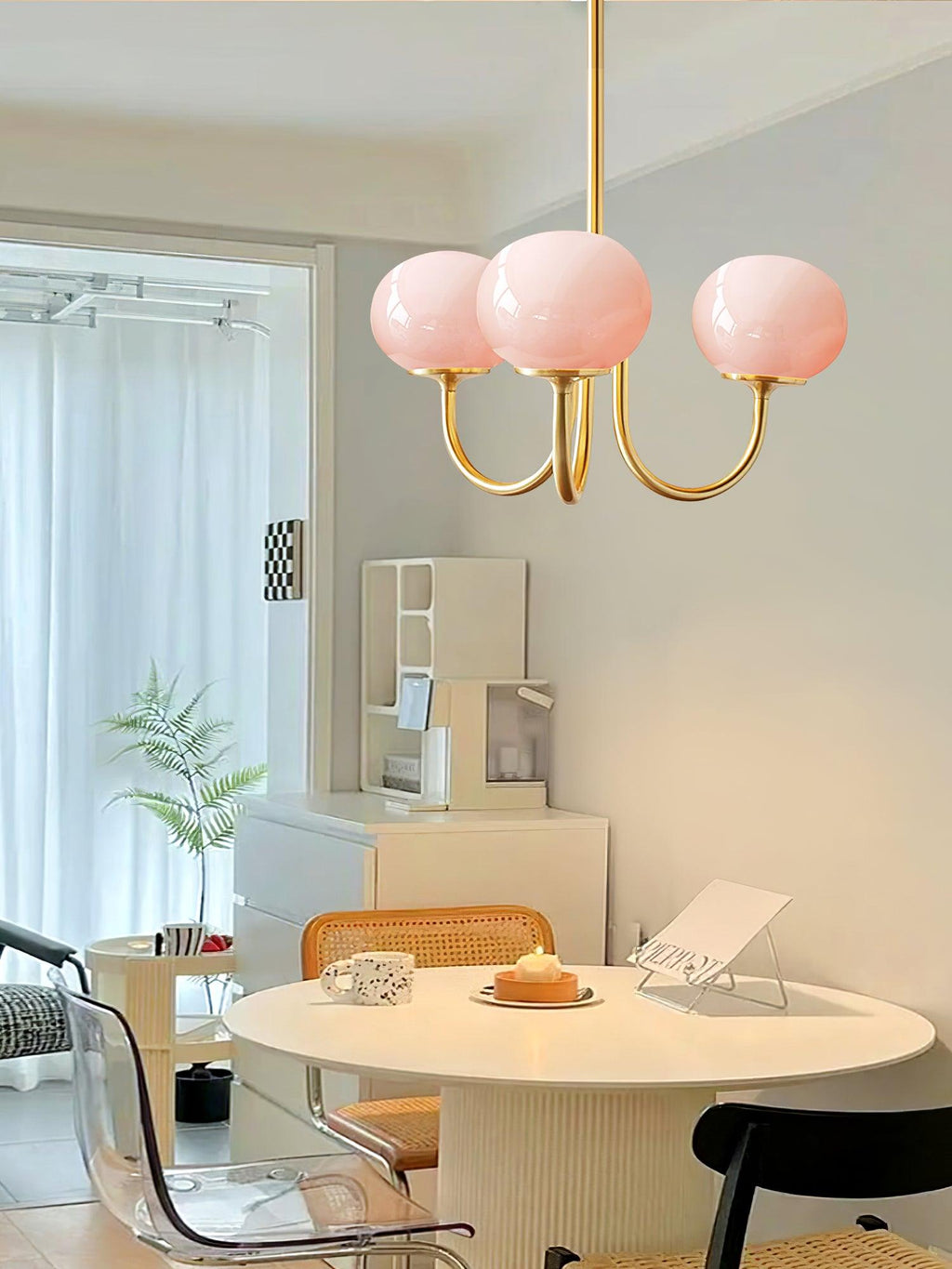 Aurielle Marshmallow Modern Chandelier — Rounded Silhouette, Warm Ambient Glow