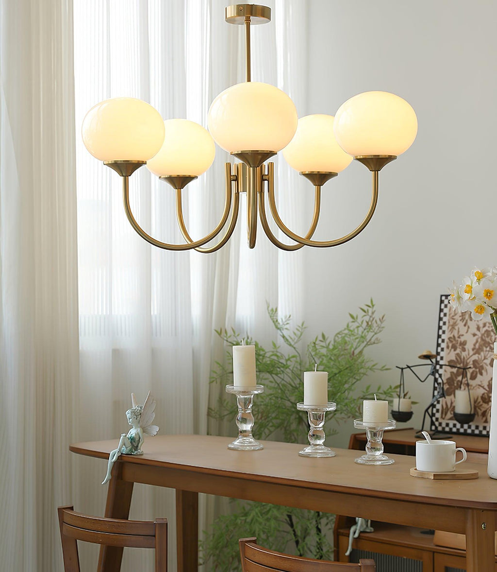 Aurielle Marshmallow Modern Chandelier — Rounded Silhouette, Warm Ambient Glow
