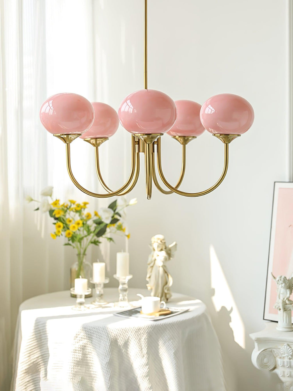 Aurielle Marshmallow Modern Chandelier — Rounded Silhouette, Warm Ambient Glow