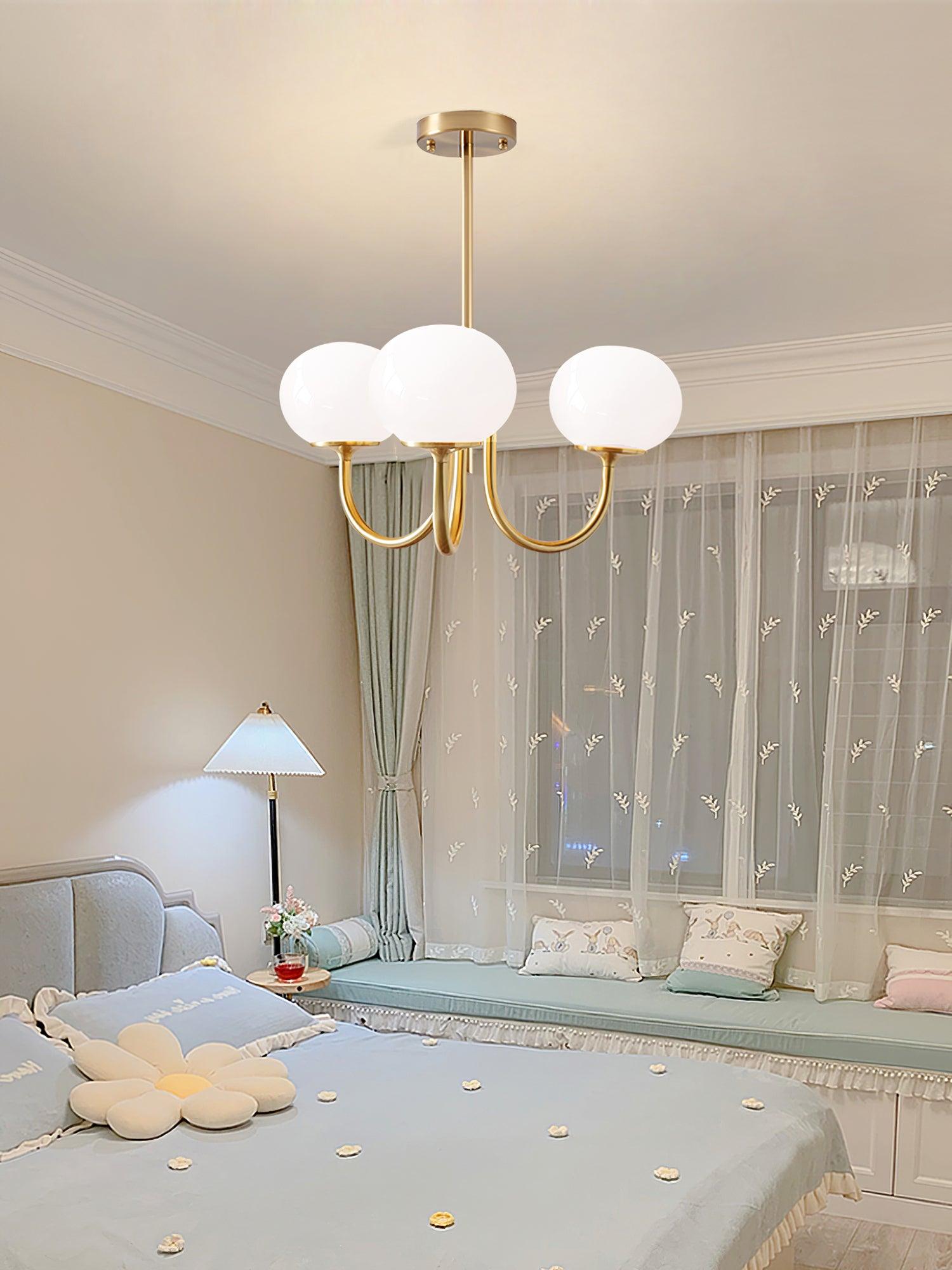 Aurielle Marshmallow Modern Chandelier — Rounded Silhouette, Warm Ambient Glow