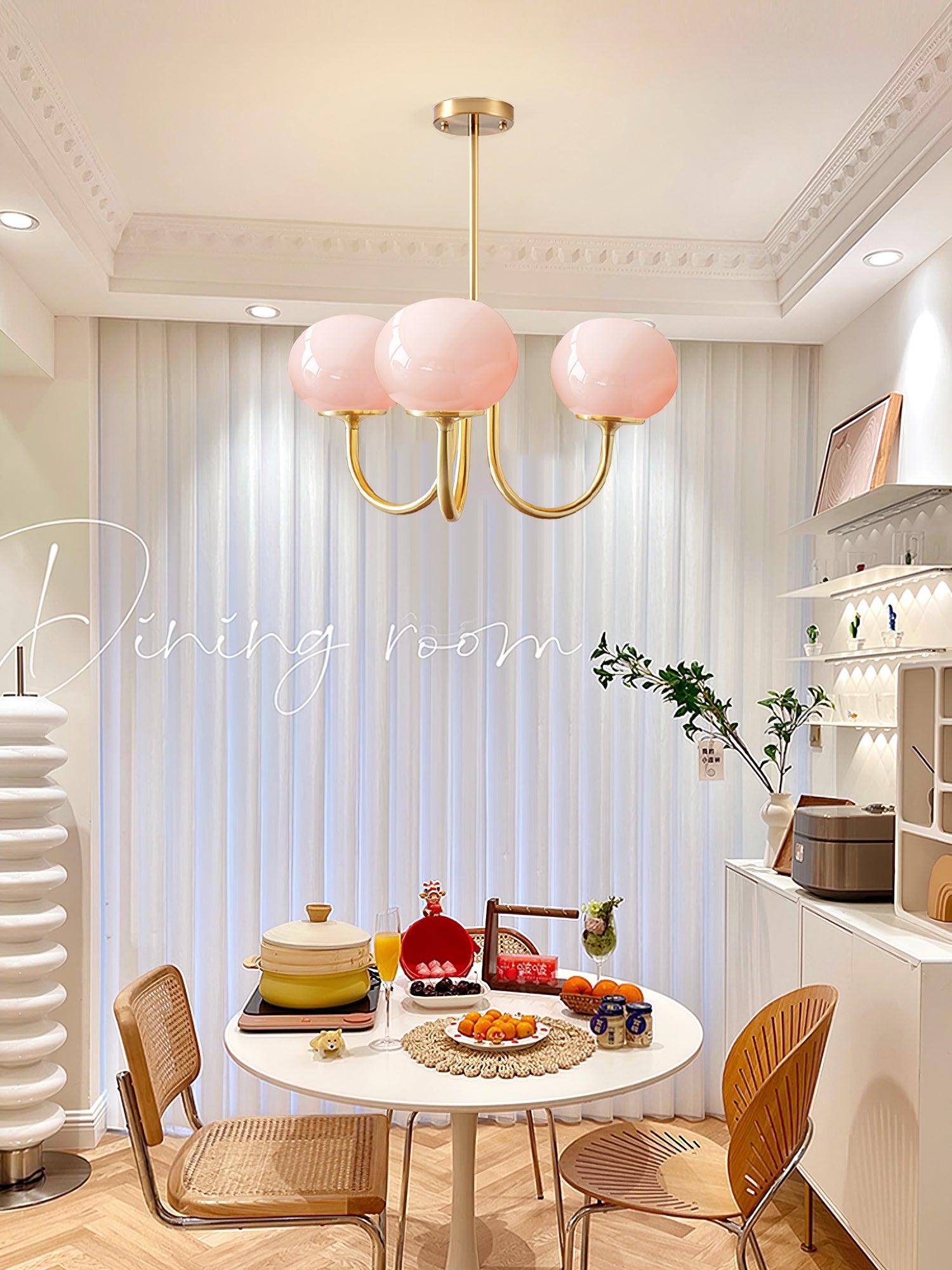 Aurielle Marshmallow Modern Chandelier — Rounded Silhouette, Warm Ambient Glow