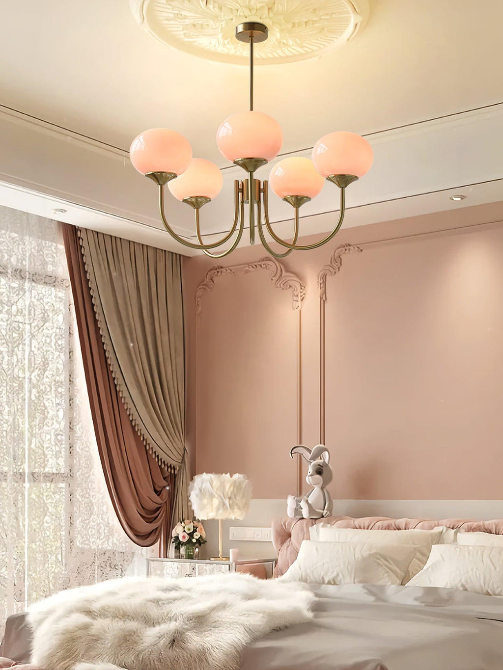 Aurielle Marshmallow Modern Chandelier — Rounded Silhouette, Warm Ambient Glow