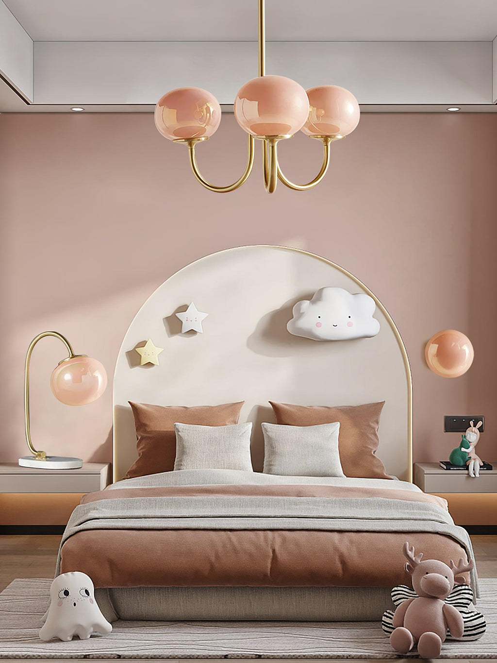 Aurielle Marshmallow Modern Chandelier — Rounded Silhouette, Warm Ambient Glow