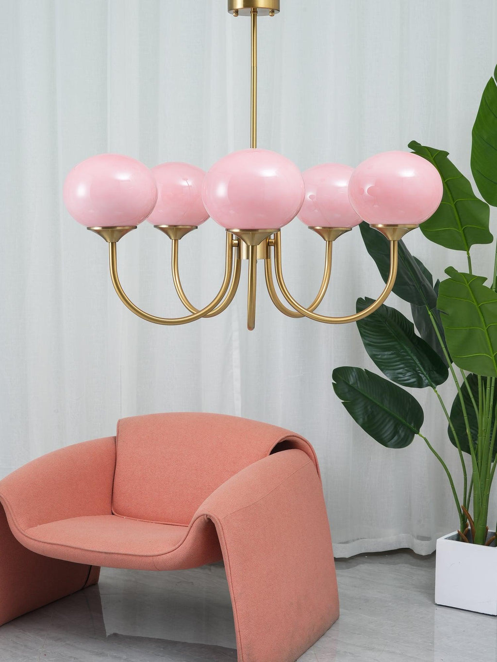Aurielle Marshmallow Modern Chandelier — Rounded Silhouette, Warm Ambient Glow
