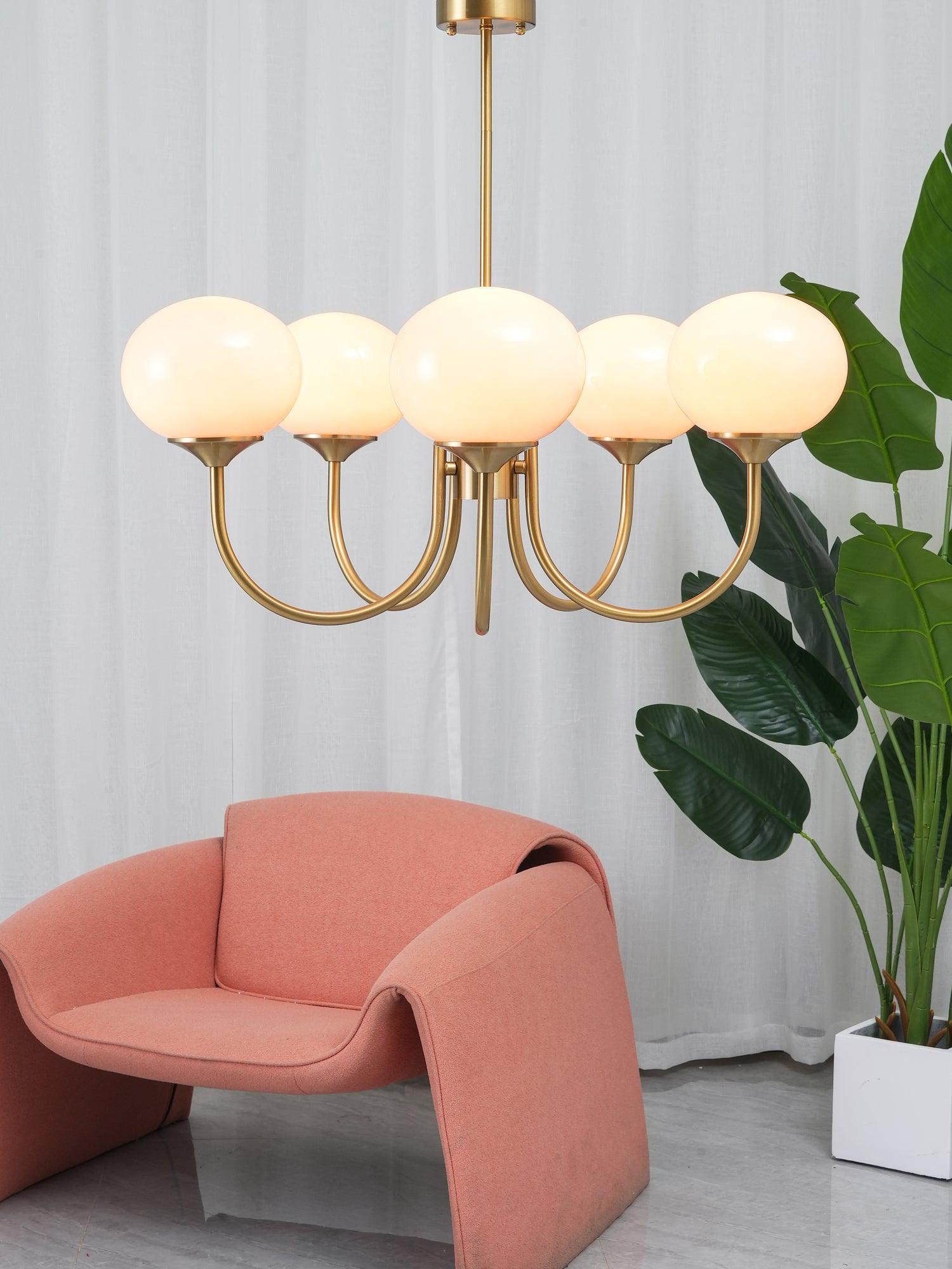 Aurielle Marshmallow Modern Chandelier — Rounded Silhouette, Warm Ambient Glow