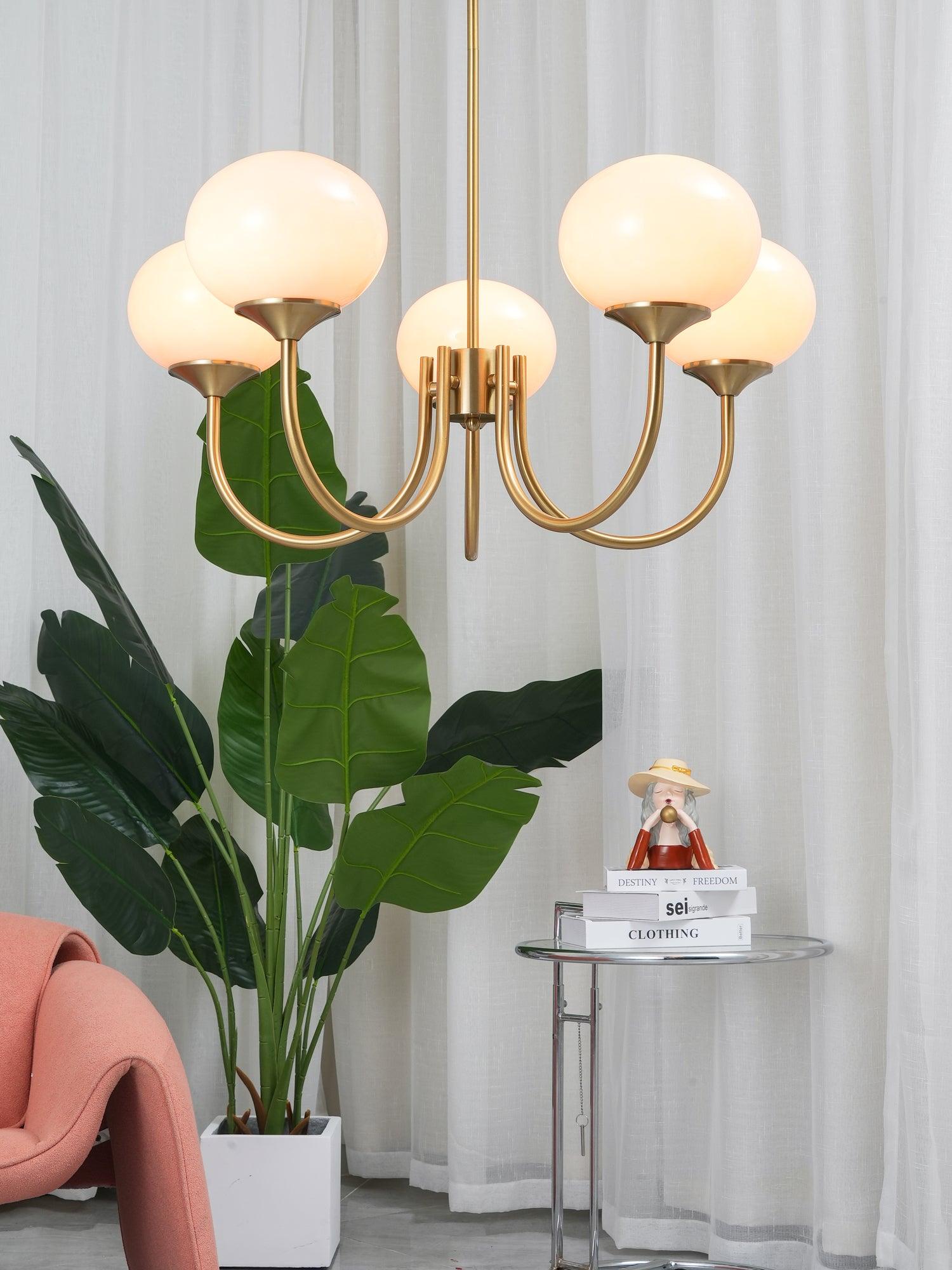 Aurielle Marshmallow Modern Chandelier — Rounded Silhouette, Warm Ambient Glow