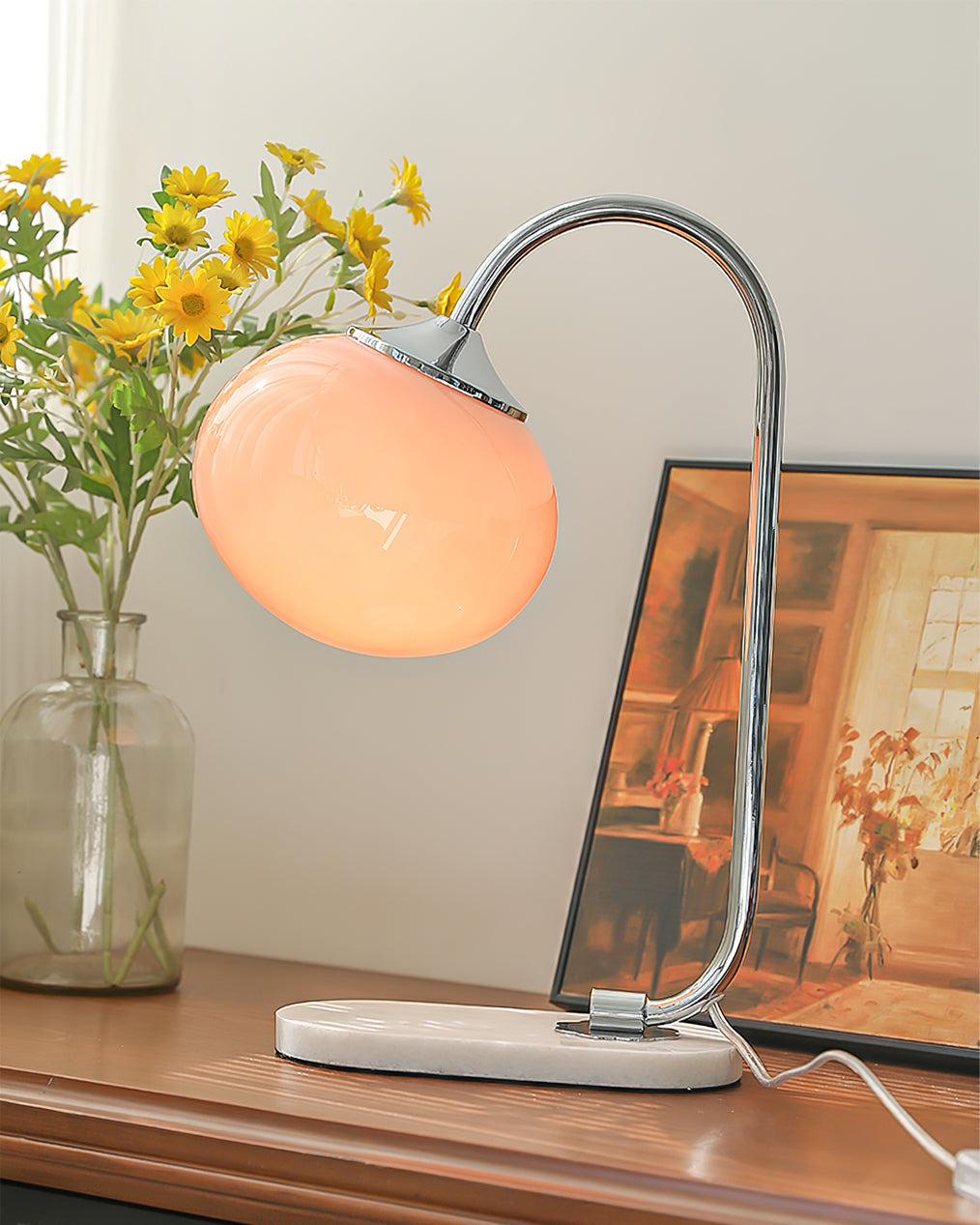 LumiPuff Marshmallow-Inspired Table Lamp — Soft Pink Glass Shades