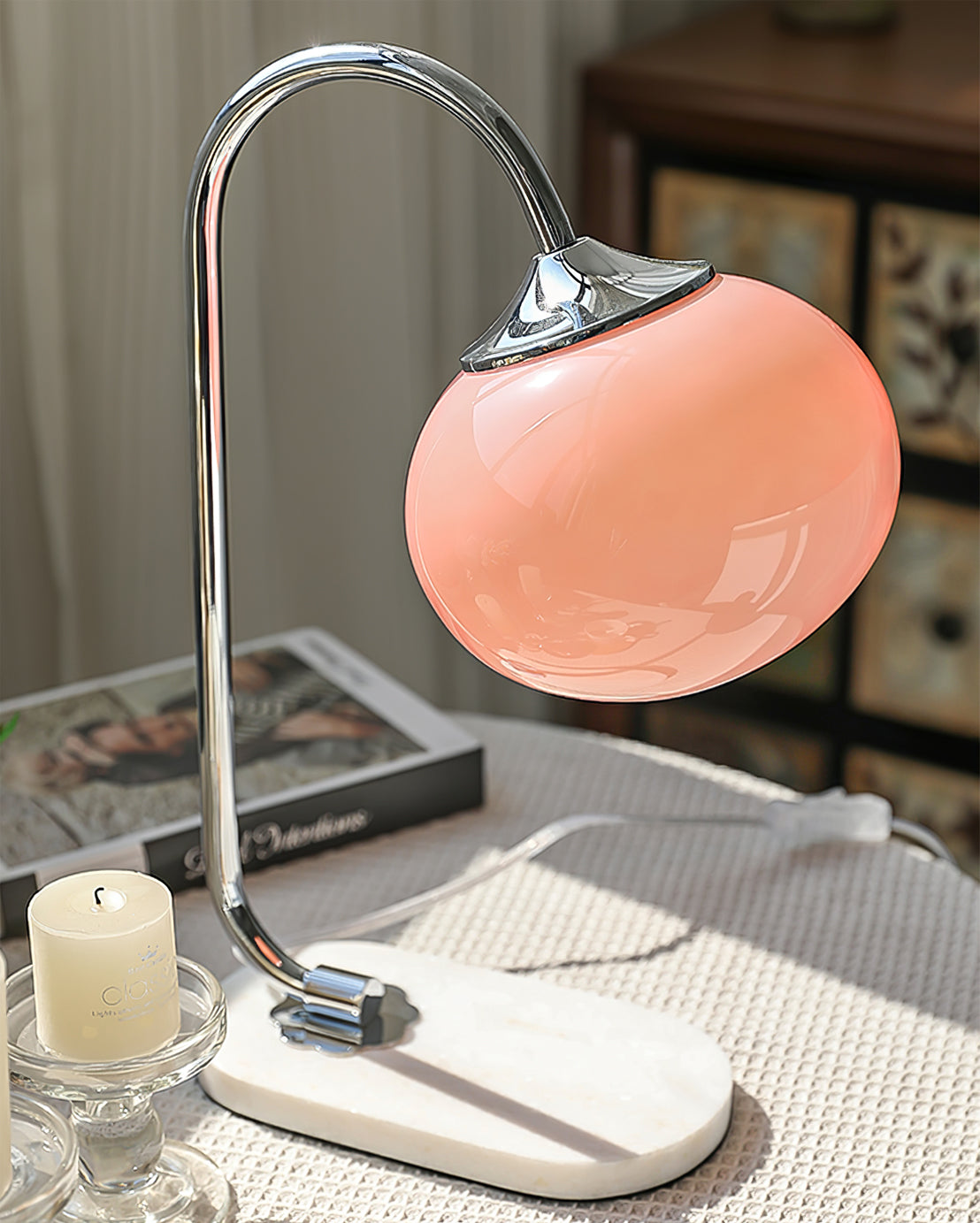 LumiPuff Marshmallow-Inspired Table Lamp — Soft Pink Glass Shades