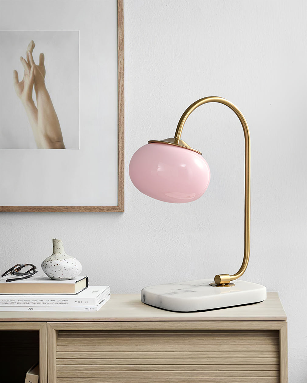 LumiPuff Marshmallow-Inspired Table Lamp — Soft Pink Glass Shades