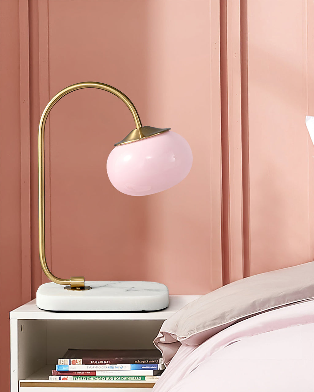 LumiPuff Marshmallow-Inspired Table Lamp — Soft Pink Glass Shades