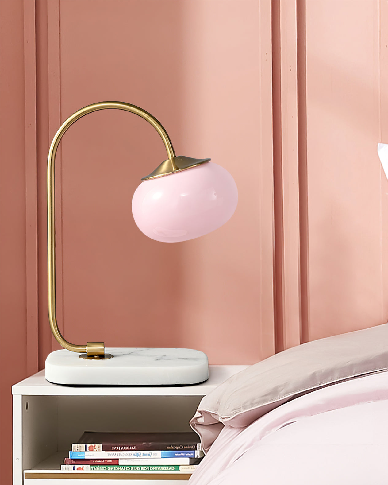 LumiPuff Marshmallow-Inspired Table Lamp — Soft Pink Glass Shades