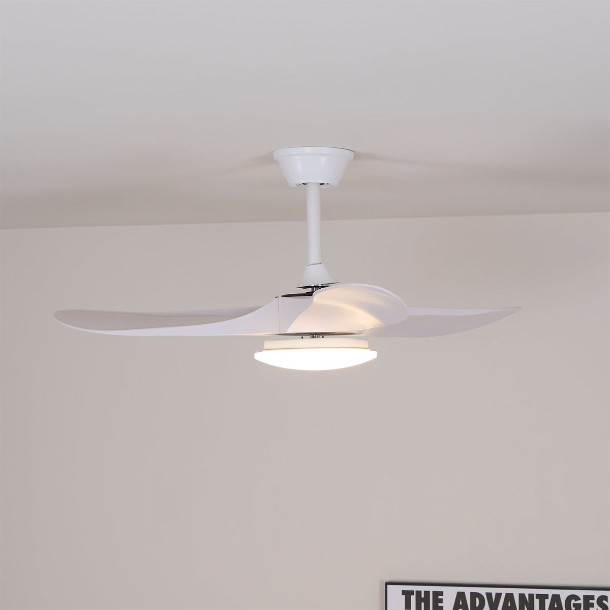 Plafondventilator met 35W-ledverlichting, houtnerf, 6 snelheden