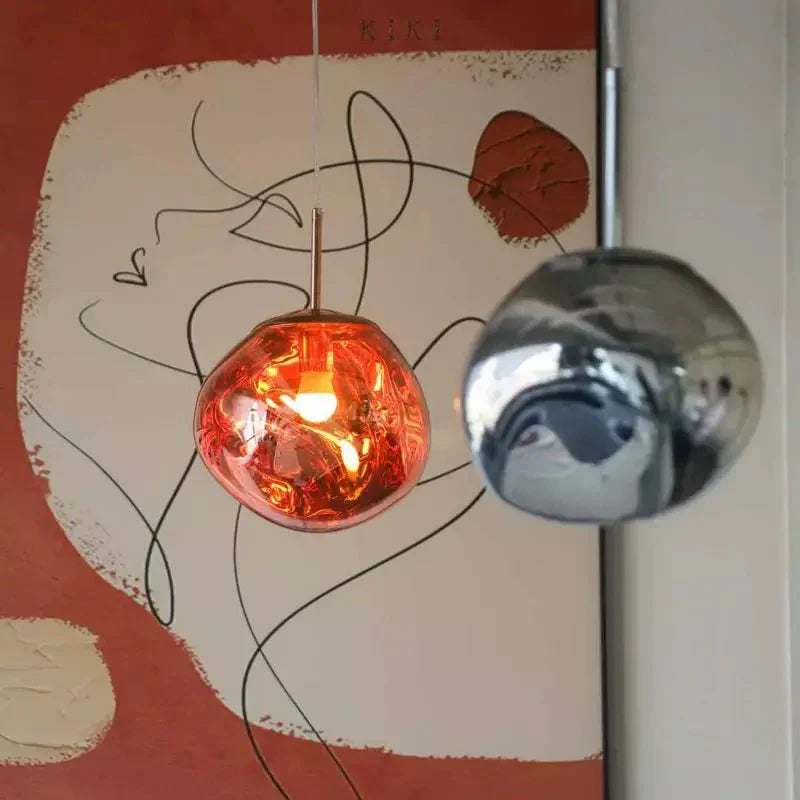 12-Inch Diameter Metal Pendant Light — Translucent Spherical Shade, Warm Diffused Glow