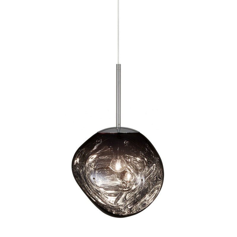 12-Inch Diameter Metal Pendant Light — Translucent Spherical Shade, Warm Diffused Glow