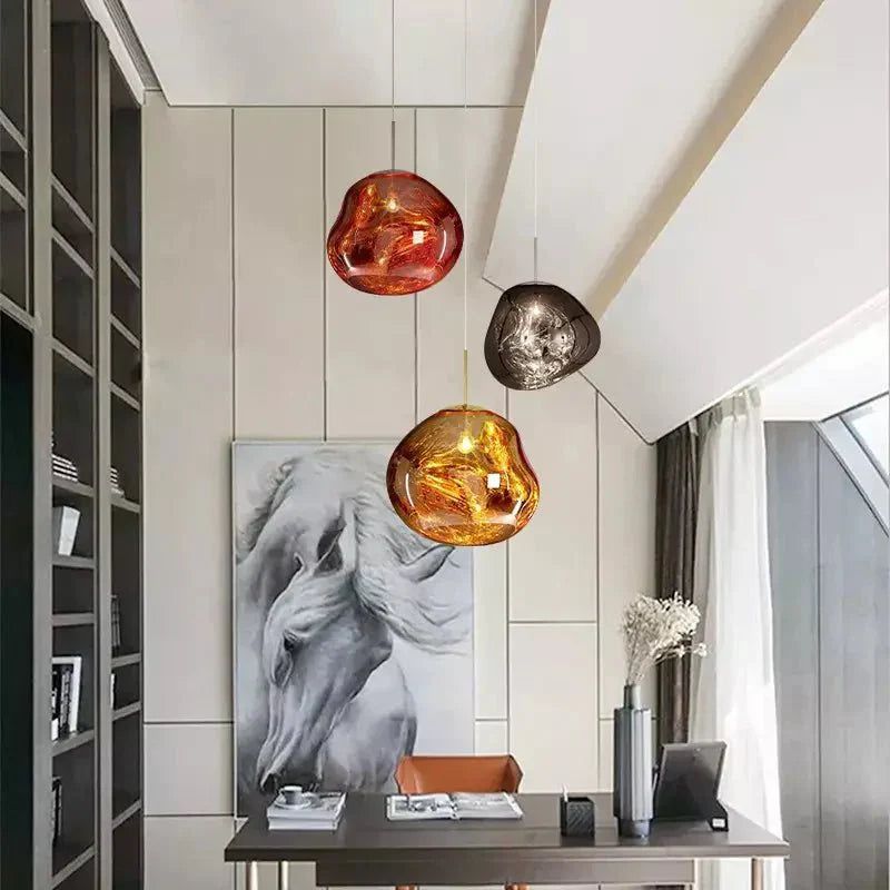 12-Inch Diameter Metal Pendant Light — Translucent Spherical Shade, Warm Diffused Glow