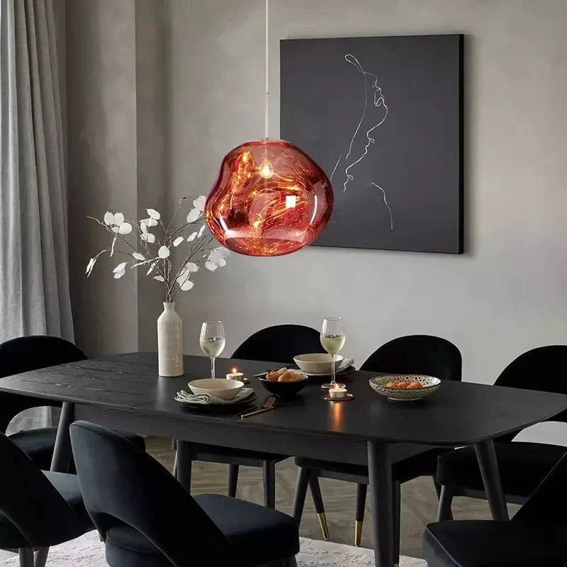 12-Inch Diameter Metal Pendant Light — Translucent Spherical Shade, Warm Diffused Glow
