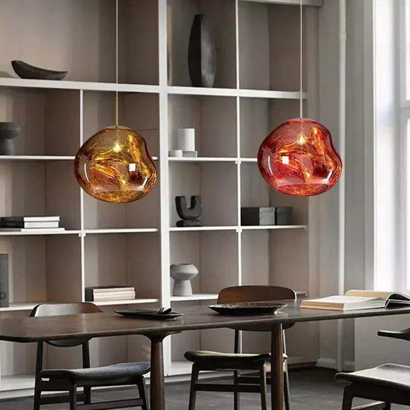 12-Inch Diameter Metal Pendant Light — Translucent Spherical Shade, Warm Diffused Glow