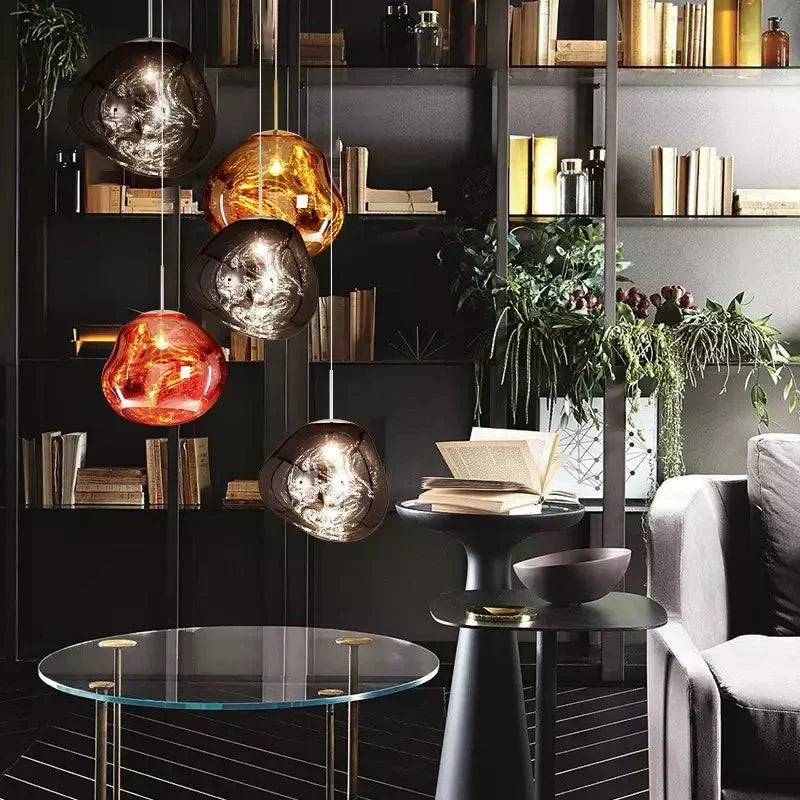12-Inch Diameter Metal Pendant Light — Translucent Spherical Shade, Warm Diffused Glow