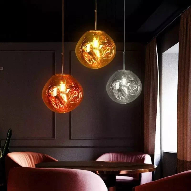 12-Inch Diameter Metal Pendant Light — Translucent Spherical Shade, Warm Diffused Glow
