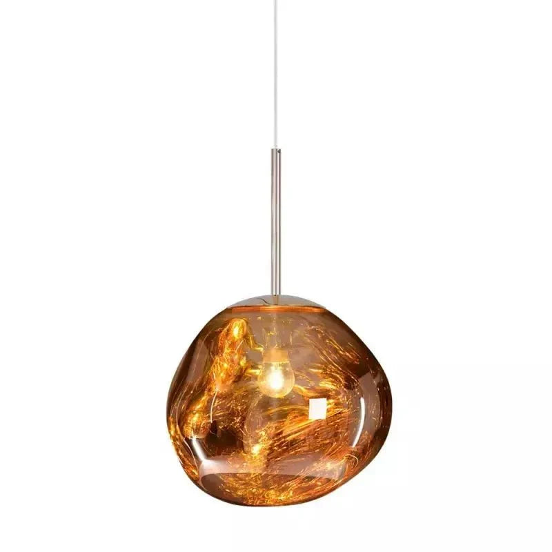 12-Inch Diameter Metal Pendant Light — Translucent Spherical Shade, Warm Diffused Glow
