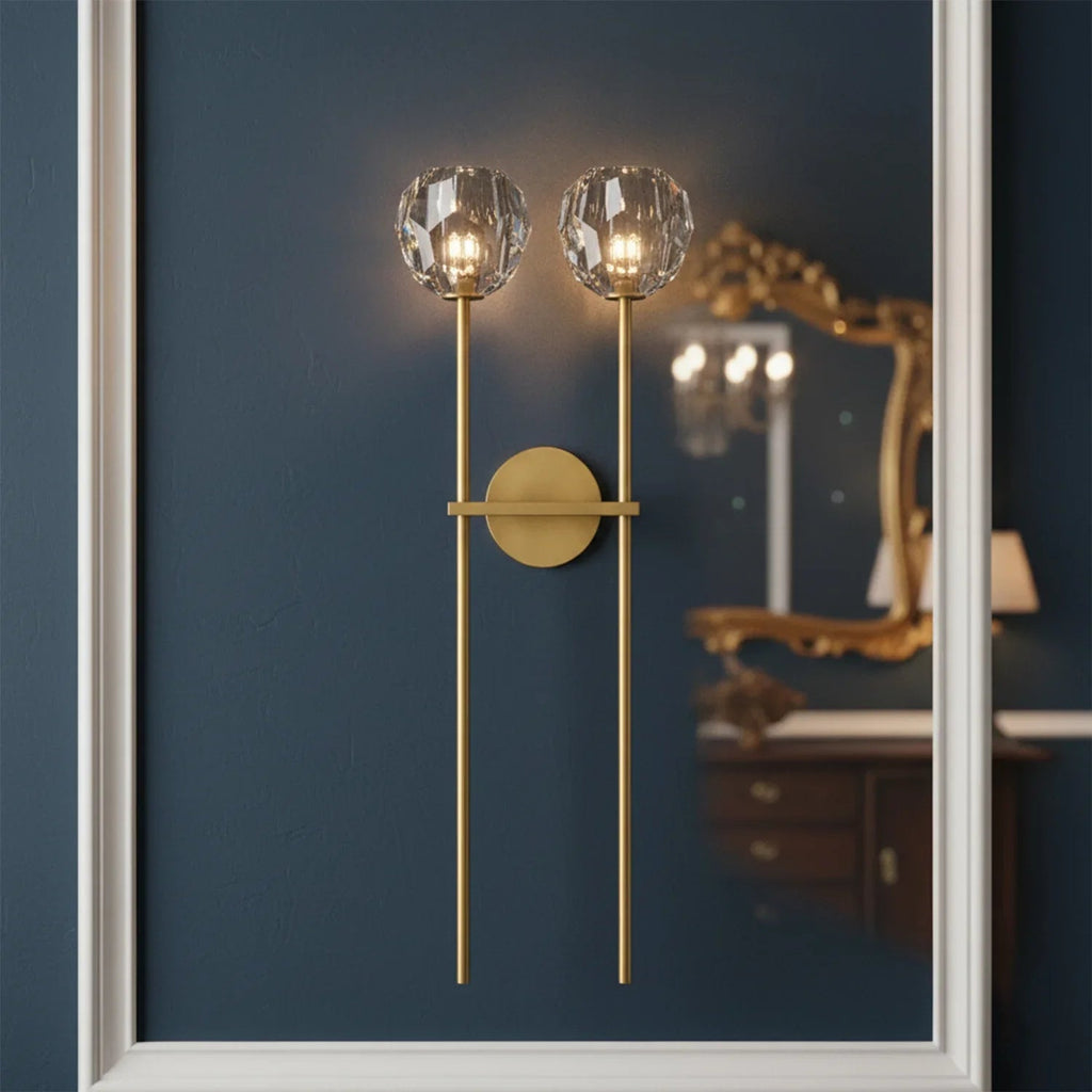 Minimalist Double Crystal Wall Light | wildoxy