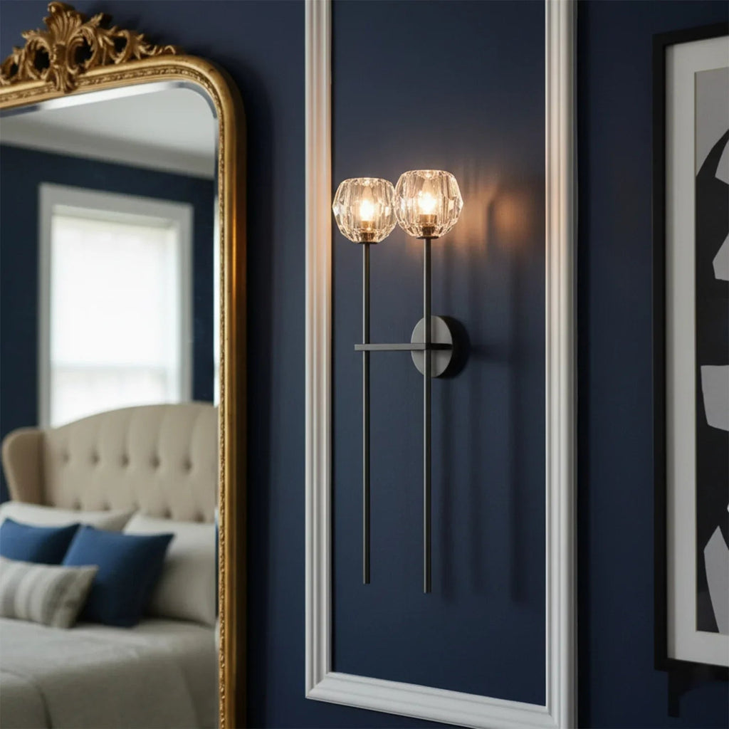 Minimalist Double Crystal Wall Light | wildoxy