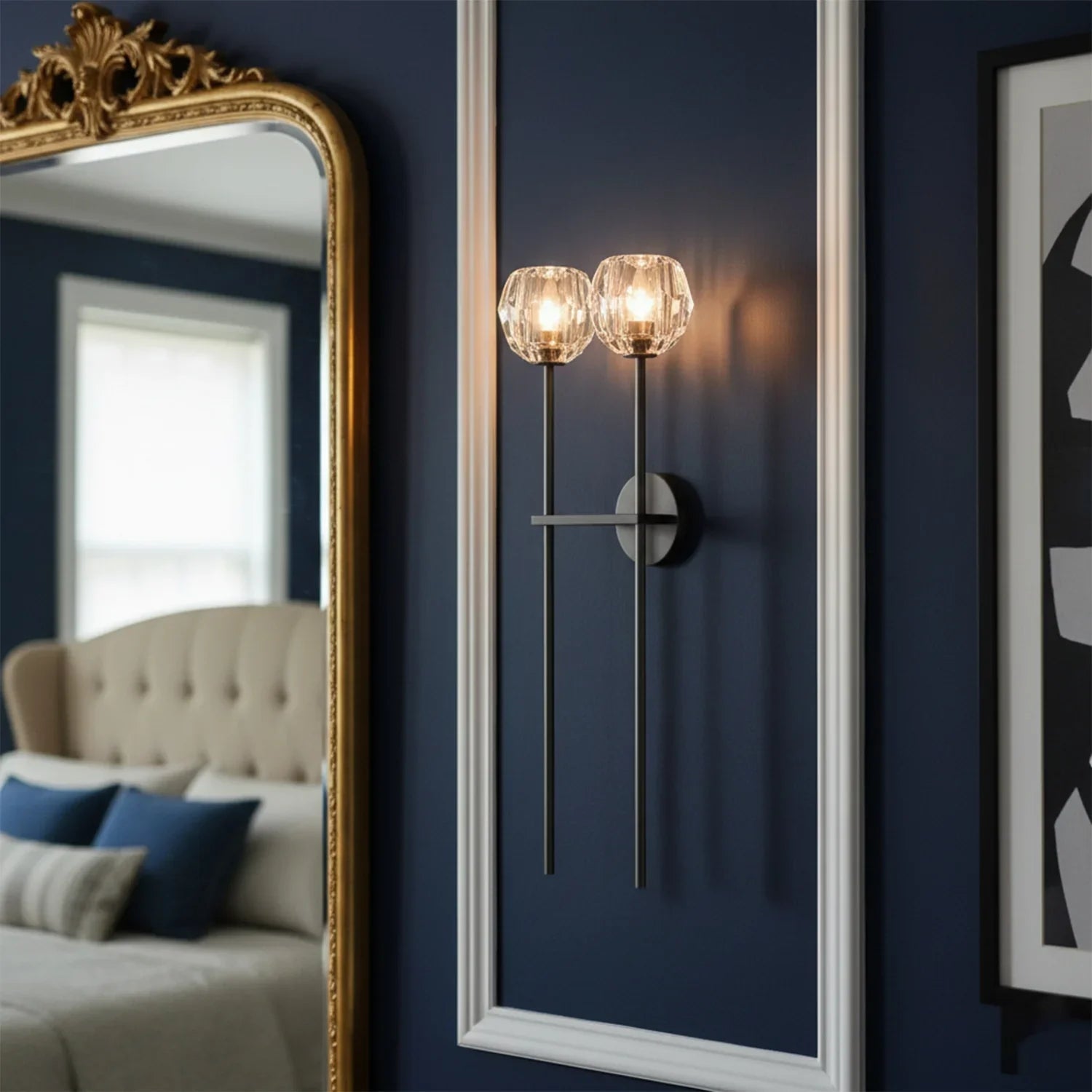 Minimalist Double Crystal Wall Light | wildoxy