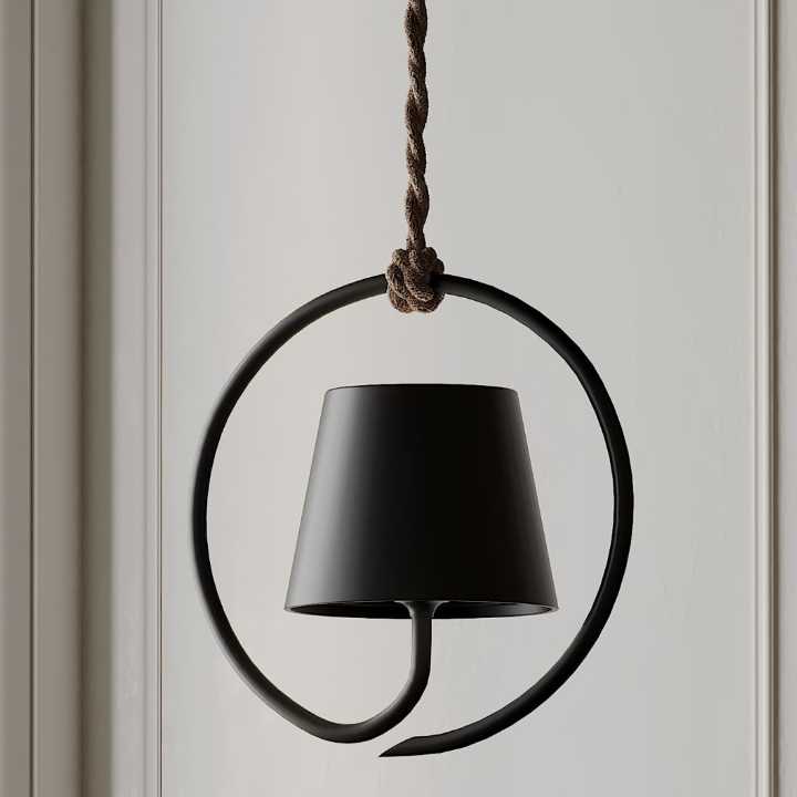 Minimalist LED Table Lamp — Open-Arched Frame in Black and Gold Finish