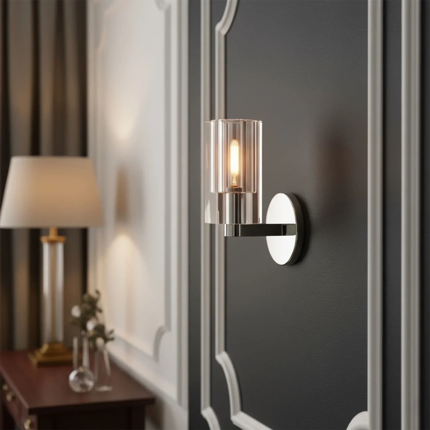 Modern Fluted Crystal Wall Sconce | wildoxy