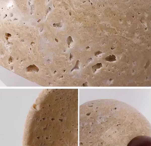 Travertiinikattovalaisin — puuyksityiskohta, LED 3000K, Ø30 cm