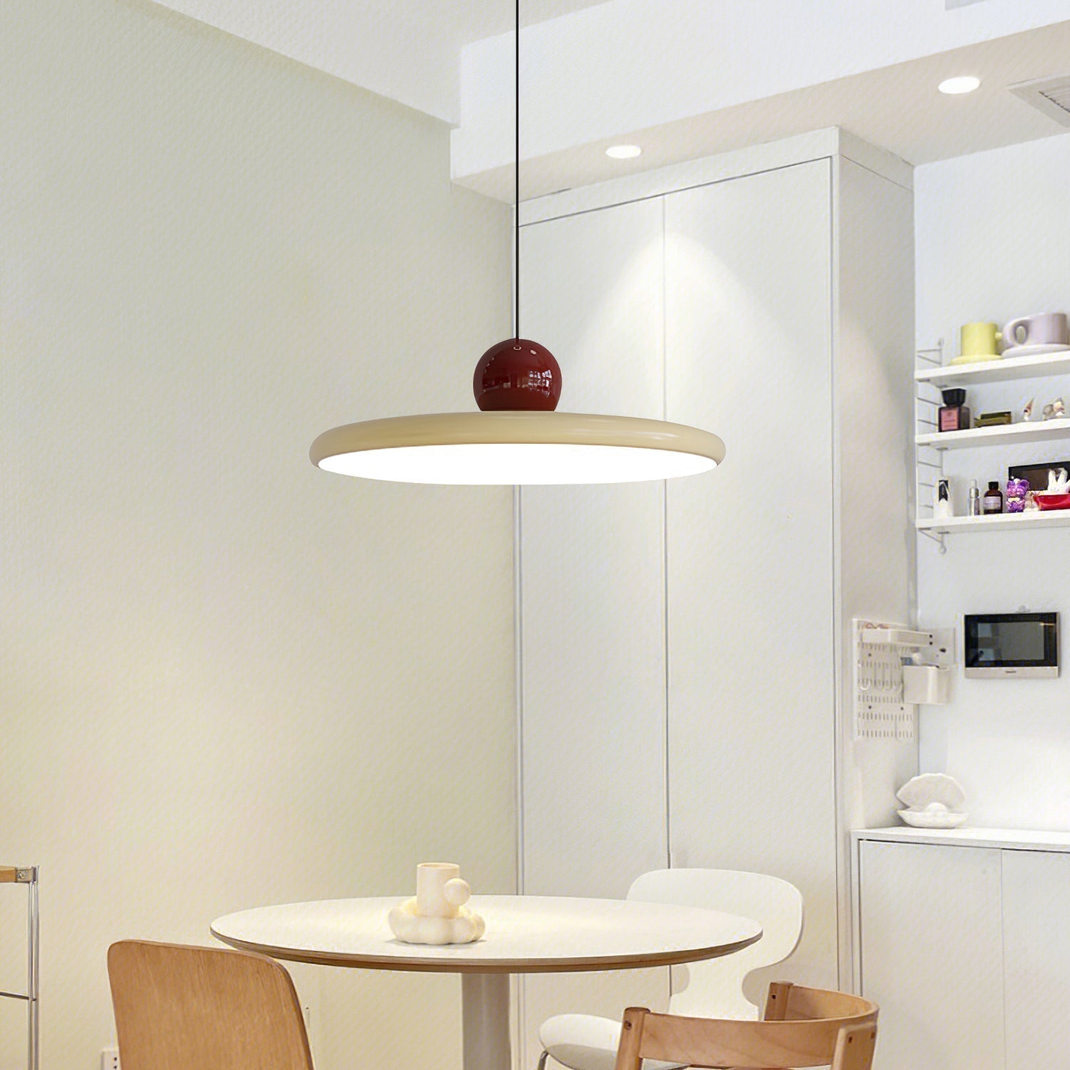 Contemporary Dome Pendant Ceiling Light — Minimalist Silhouette, Warm LED Bulb