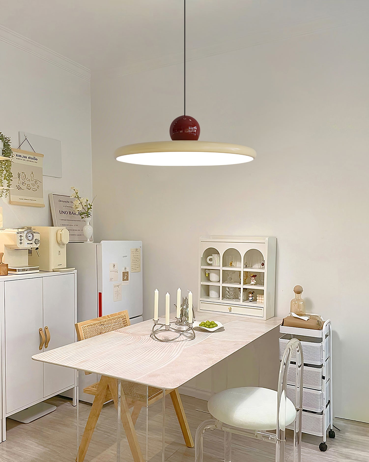 Contemporary Dome Pendant Ceiling Light — Minimalist Silhouette, Warm LED Bulb