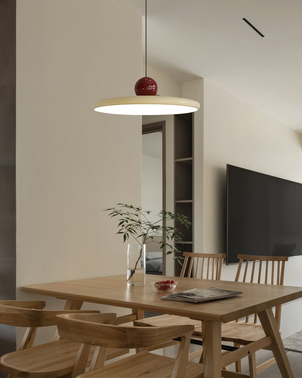 Contemporary Dome Pendant Ceiling Light — Minimalist Silhouette, Warm LED Bulb