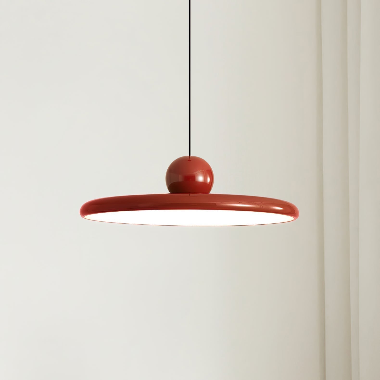 Contemporary Dome Pendant Ceiling Light — Minimalist Silhouette, Warm LED Bulb