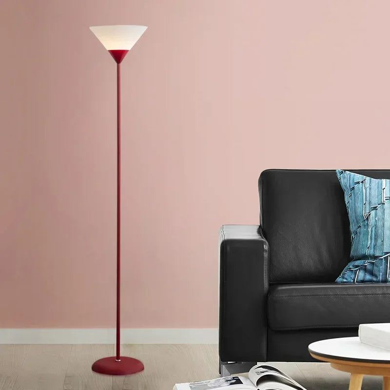 Contemporary 60-Inch LED Floor Lamp Adjustable Brightness Black and White Finish