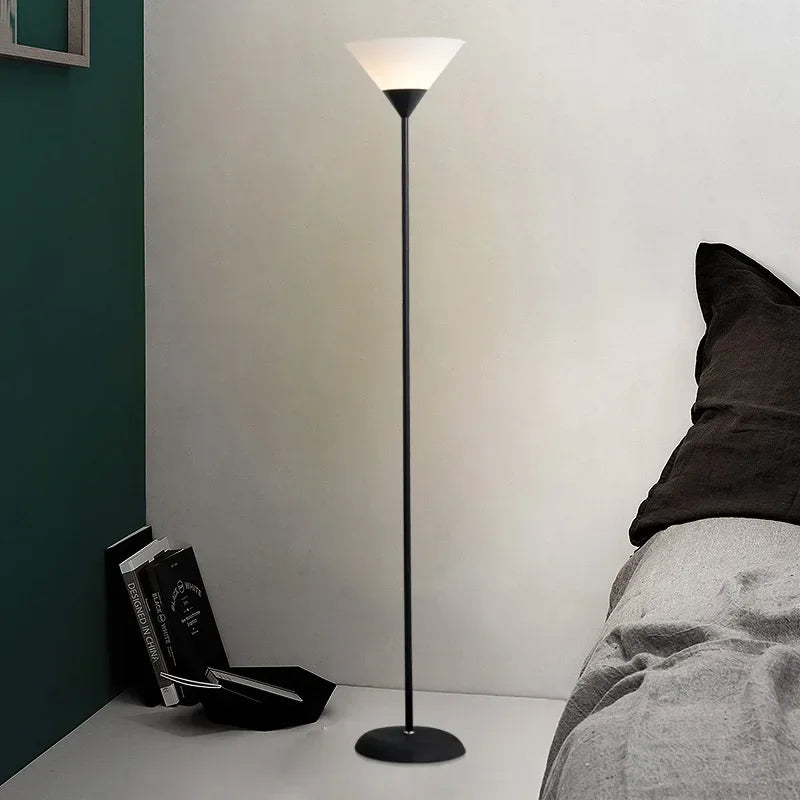 Contemporary 60-Inch LED Floor Lamp Adjustable Brightness Black and White Finish