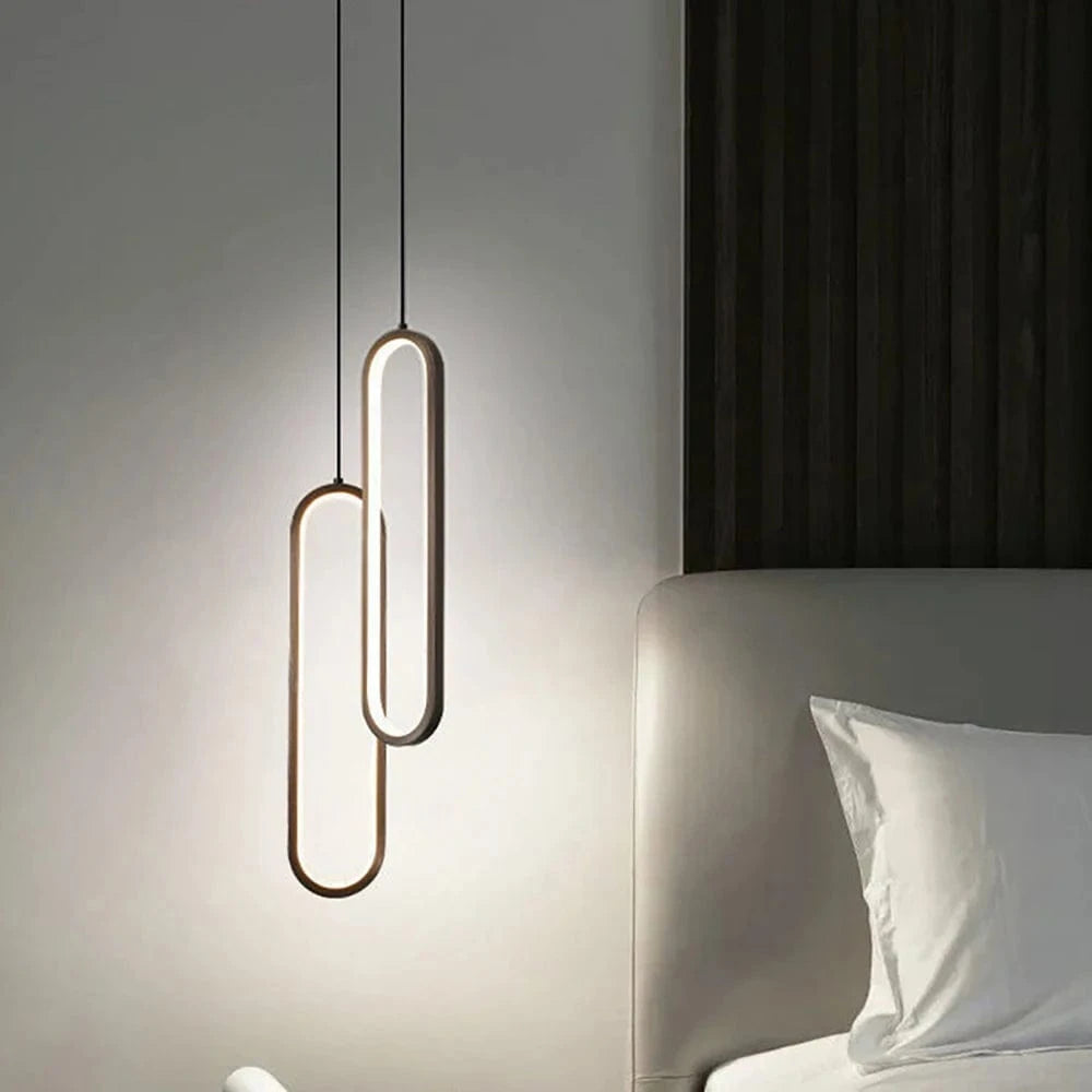 Modern Oval LED Pendant Light — Single or Double Head, 16W or 36W