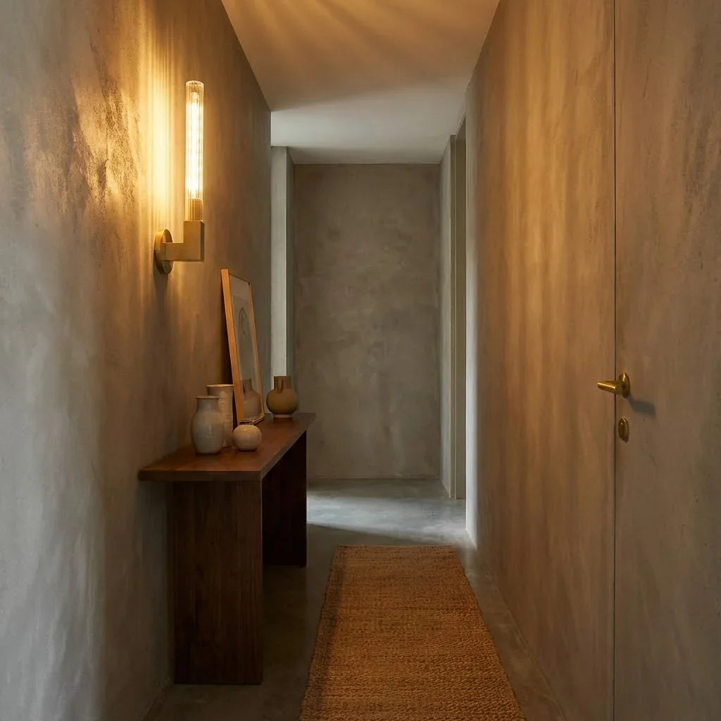 Modern Linear Brass & Glass Wall Light | wildoxy
