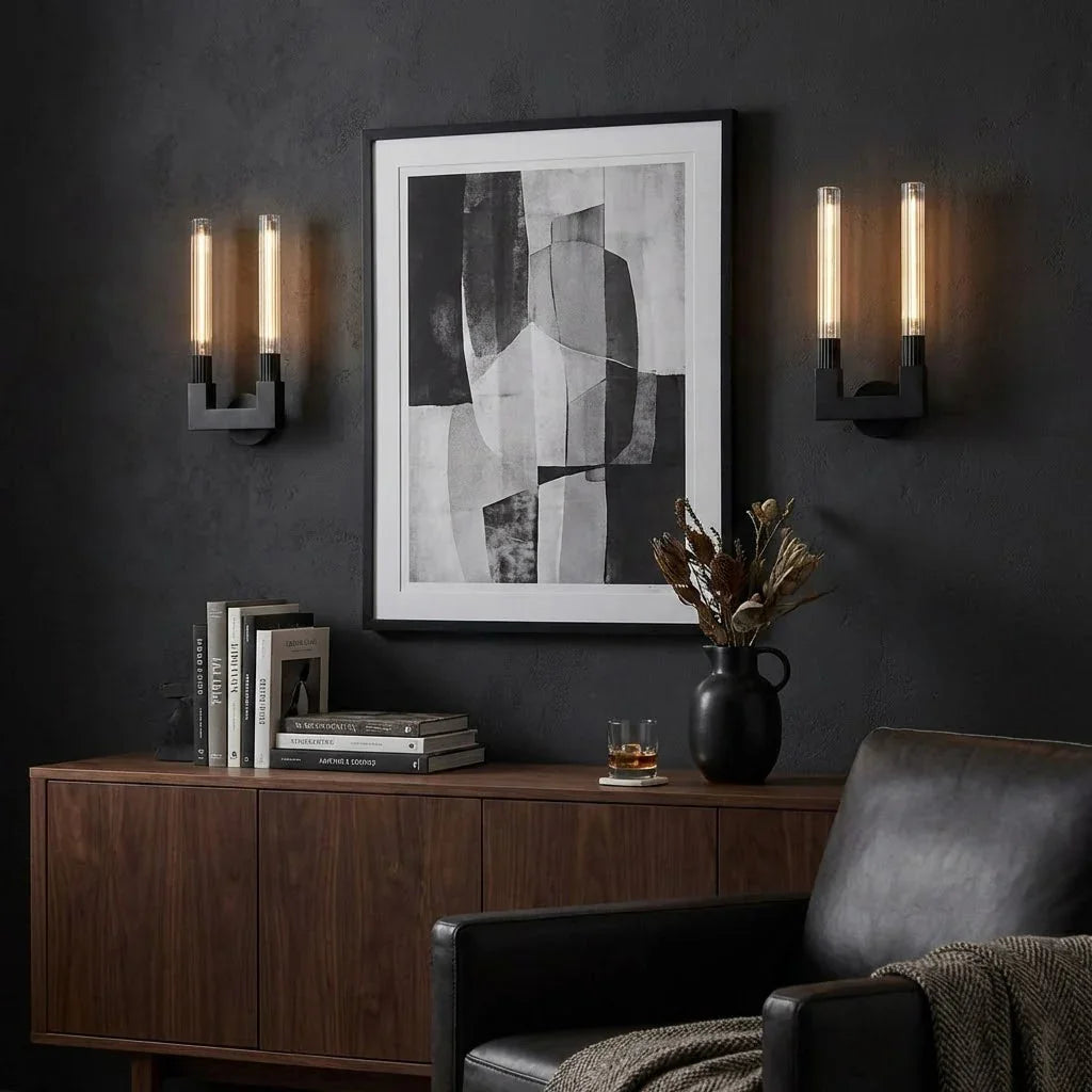 Modern Linear Brass & Glass Wall Light | wildoxy