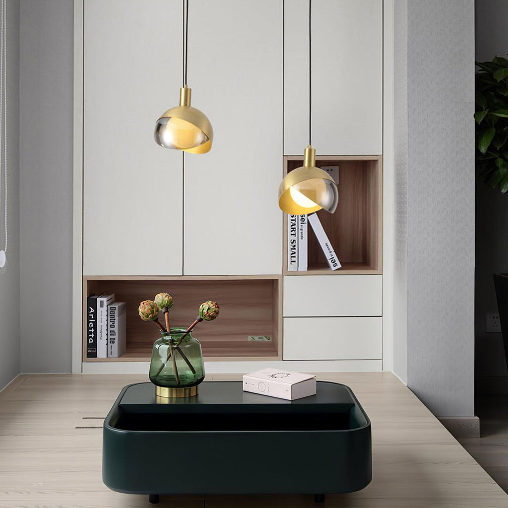 NovaLume Urban Pendant Light — Glass and Metal Frame, Minimalist Design