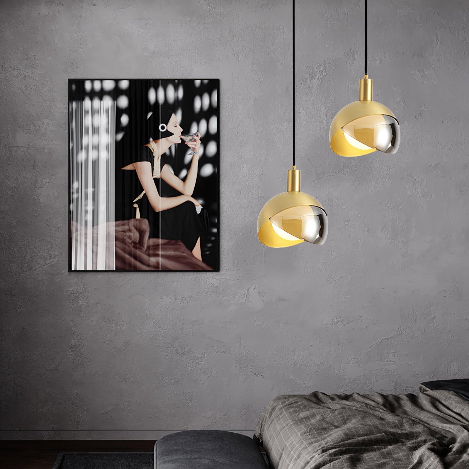 NovaLume Urban Pendant Light — Glass and Metal Frame, Minimalist Design