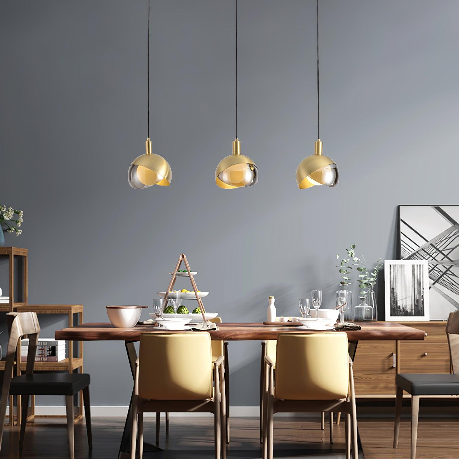 NovaLume Urban Pendant Light — Glass and Metal Frame, Minimalist Design