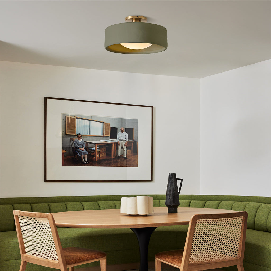 Lampă ceramică scandinavă — abajur semisferic din porțelan
