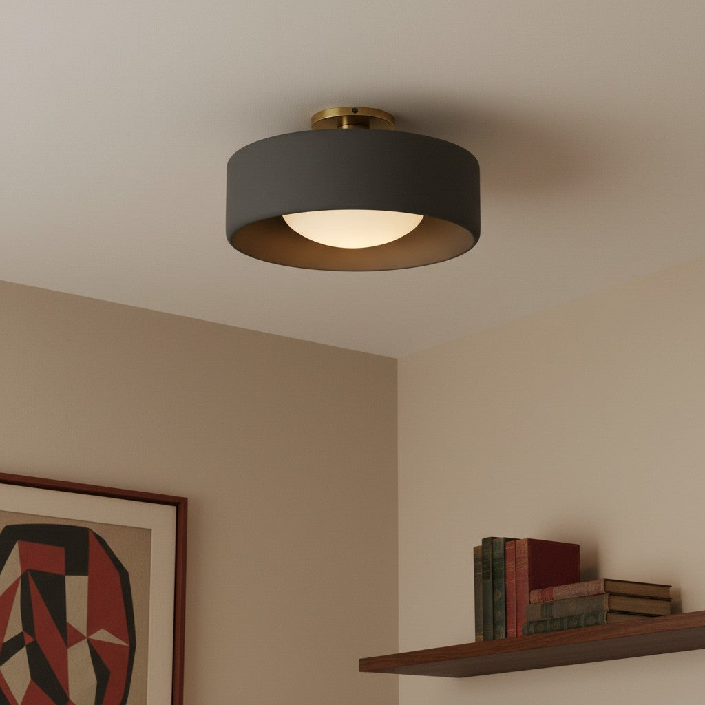 Lampă ceramică scandinavă — abajur semisferic din porțelan