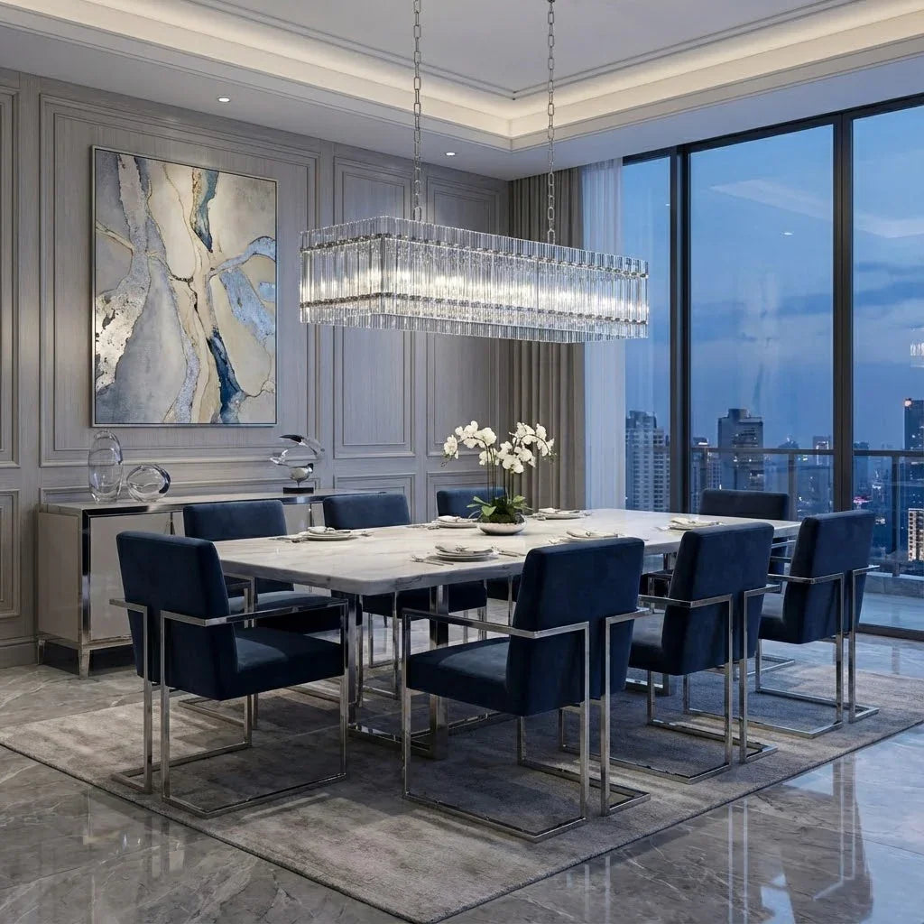 Modern Rectangular Linear Chandelier | wildoxy