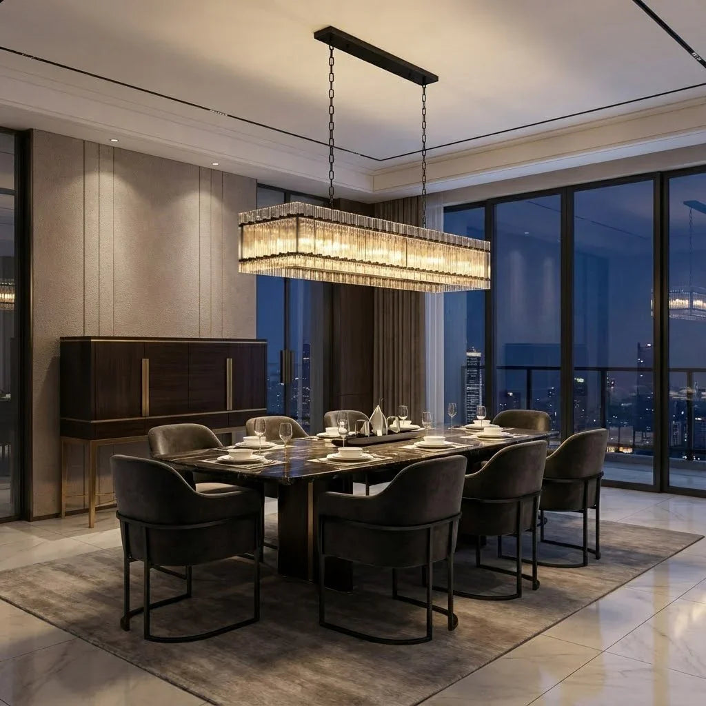 Modern Rectangular Linear Chandelier | wildoxy