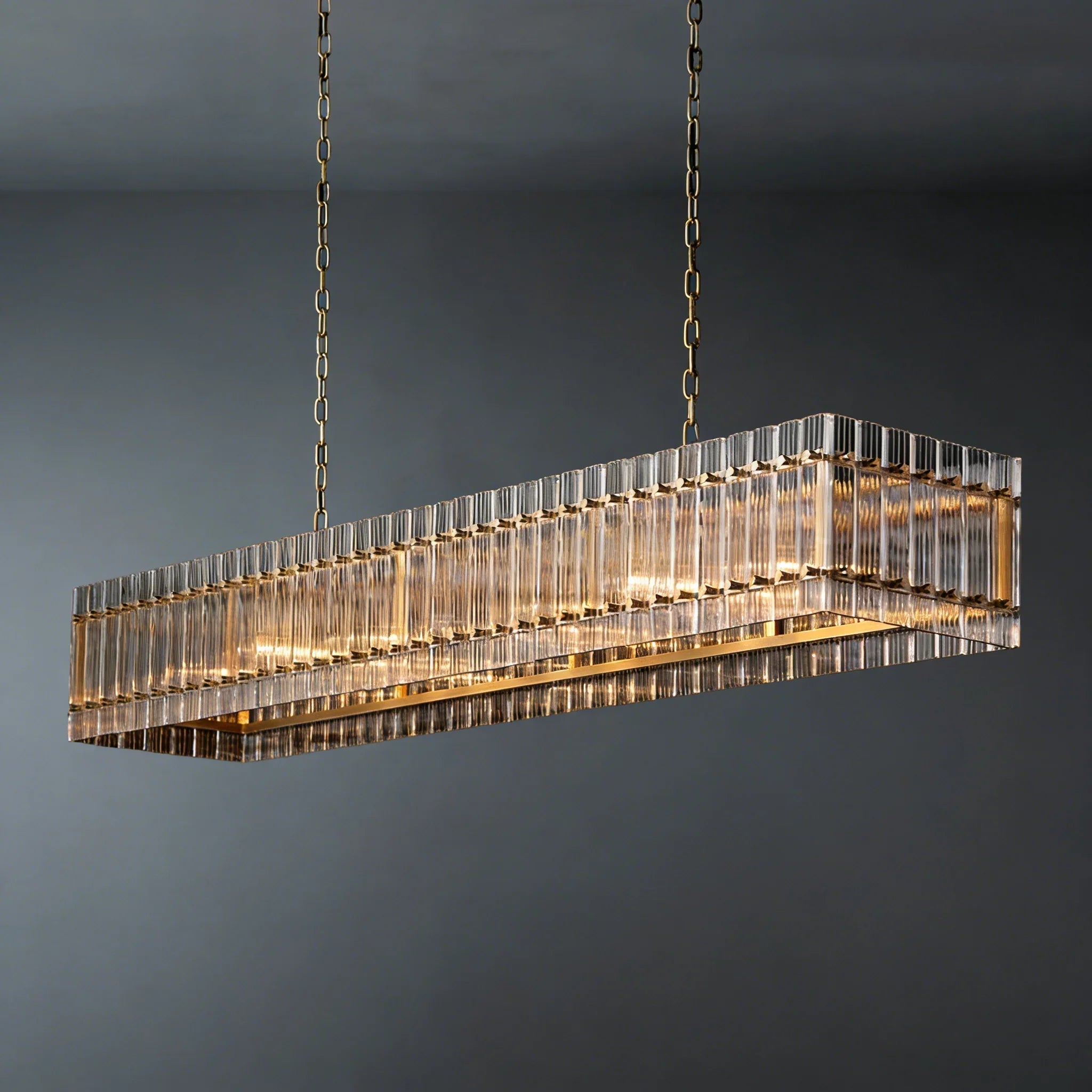 Modern Rectangular Linear Chandelier | wildoxy